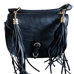 Tassel purse black Lionel name